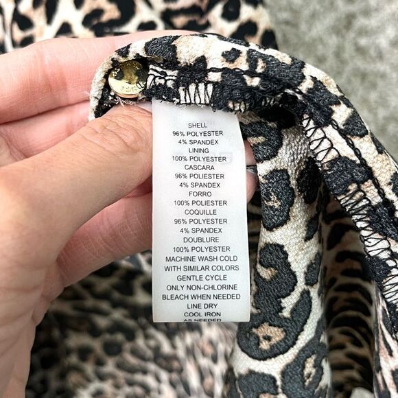 Vince Camuto Dress Women’s 12 Cheetah Print Sleeveless Halter High-Low Midi NWT - Picture 9 of 10